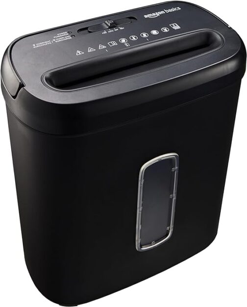 Amazon Basics 8-Sheet Cross Cut Paper Shredder and Credit Card Shredder